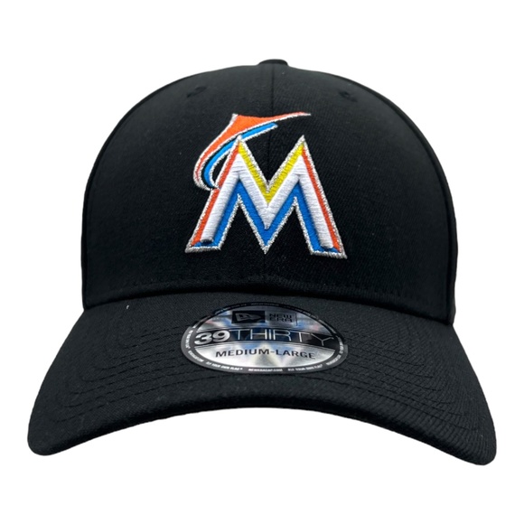 Miami Marlins MLB Classic New Era 39Thirty Fitted Flex-Fit Hat/Cap Size M/L - Picture 1 of 9